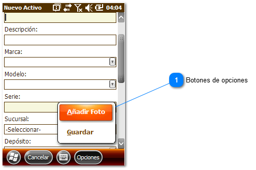 Botones de activos