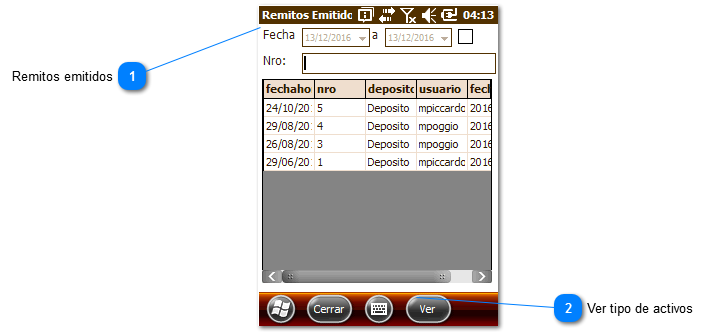 Lista de remitos